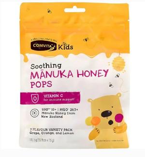 新西蘭康維他COMVITA (PI) UMF10+麥盧卡蜂蜜 兒童棒棒糖15支裝 (葡萄/橙/檸檬)
