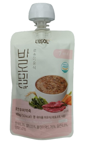 LUSOL-即食營養寶寶粥唧唧裝(牛肉&海苔) 7M+