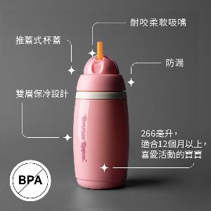 雙層保冷防漏吸管杯266ml 12m+