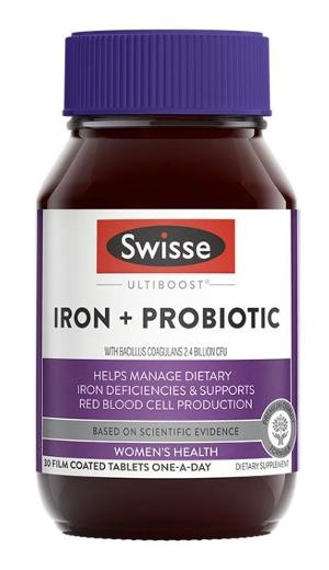 Swisse 補鐵片+益生菌 30粒 Iron + Probiotic 30 Tablets