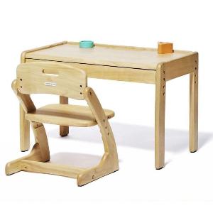 Yamatoya Buono 3 Amicie 兒童書桌 桌椅 2 件套 天然木色